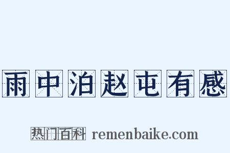 雨中泊赵屯有感是什么意思的图片